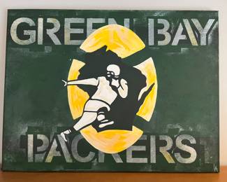 Green Bay Packers painting on canvas.