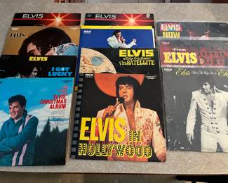 Vintage Elvis vinyl LPs.