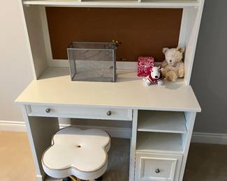 Two-piece desk by Pottery Barn Kids; stool by Tainoki Fine Furniture.