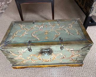 Small wood hand-painted chest.