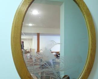 LARGE OAK MIRROR