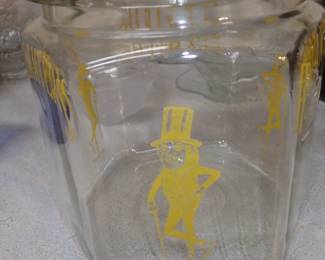 PLANTER PEANUT LARGE GLASS COVERED JAR