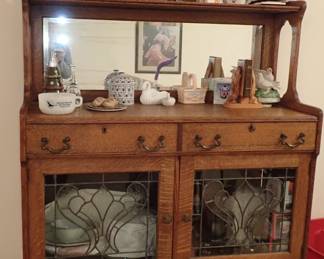 BUFFET WITH STAINED GLASS DOORS