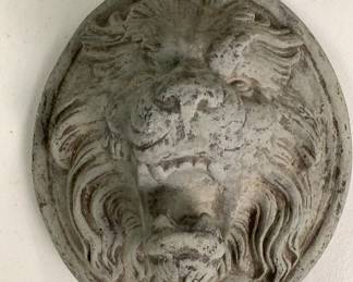 Cement Lion Head Wall Hanging