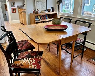 Drop Leaf Table and 4 Vintage Hitcock Chairs 