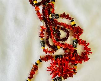 Beaded and coral necklaces