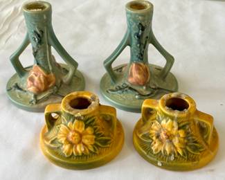 Roseville candlesticks