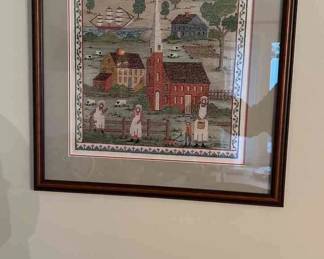 Cross-stitch Village Art