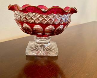 Ruby Red Ruffle Rim Candy Dish
