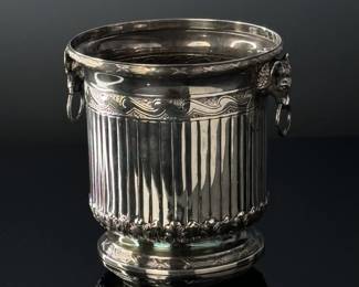 Royal Irish Silver Co. Sterling Silver 925 Champagne/Wine Cooler Ice Bucket Rams Head	7.75in H x 7.6in Diameter. Total width with handles: 8.5in.	112001
