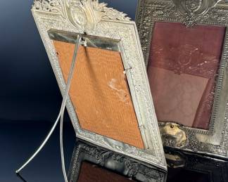 Lot of 2 French Royal Crest Fleur de Lis Order ST LOUIS Picture Frames	Total: 20.75x14.5x1in Inset: 11.75x8.75in	124104