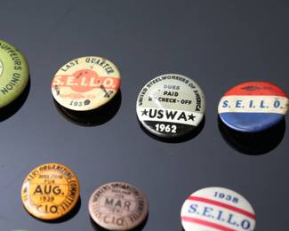 Lot of 28 Vintage Labor Union Pin Back Button Pins Steel Workers Boiler Makers 1930s-1960s	Largest: 1.75in Diameter	119030
