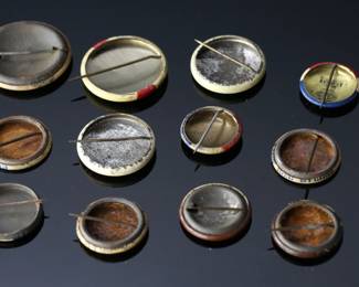 Lot of 12 1900s Political Campaign Button Pins Pinback Crimp	Largest:1.25in Diameter	119029
