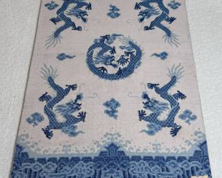 Vintage Chinese Wool Dragon Rug Carpet	61x36in	113079