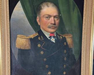 1848 Oil Painting Jean Jacques Marie Castin Le Commandeur French Naval Commander Framed Art	Frame: 32x27.5x3in Canvas: 25.5x21.25in	124091
