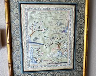 Framed Chinese Embroidered Silk Tapestry #3	17x14in	113086
