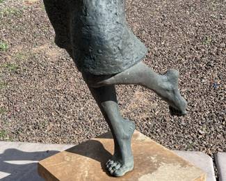 Life Size Girl Bronze Child Sculpture Roger Junk Statue Artist Made RJ 63.5in H x 28.5in W x 21.5in D	113121