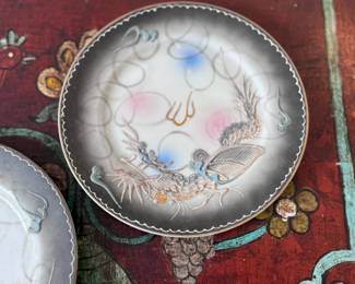 2pc Japanese Hand-painted Moriage Dragonware Plates	7.25in Diameter	113040
