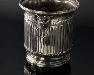 Royal Irish Silver Co. Sterling Silver 925 Champagne/Wine Cooler Ice Bucket Rams Head	7.75in H x 7.6in Diameter. Total width with handles: 8.5in.	112001
