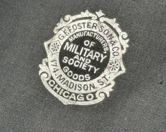 Late 1800s US Military Kepi Hat GF Foster Son & Co 20th Infantry Regiment E Company	3.5x7.75x9.25 Size: unmarked 6.5?	124112