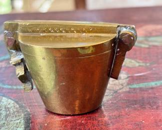 Antique Brass Traveling Pharmacy Nesting Scale Weights	2in H	113029
