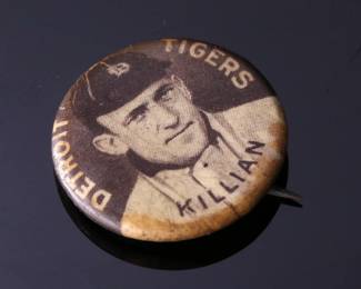 1910–12 Sweet Caporal Baseball Pin Back Coin Button Ed Killian Detroit Tigers	0.85in Diameter	119025
