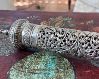 Judaica Silver Megillah Scroll Case	11.5in Long	113024
