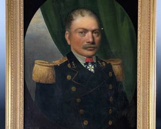 1848 Oil Painting Jean Jacques Marie Castin Le Commandeur French Naval Commander Framed Art	Frame: 32x27.5x3in Canvas: 25.5x21.25in	124091

