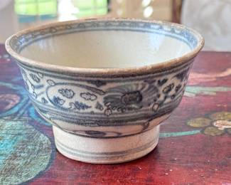 Antique Southeast Asian Ceramic Bowl Vietnamese Pottery	2.75in H x 4.75in Diameter	113037
