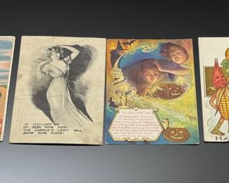 Lot of 4 Antique 1900s Halloween Postcards	Approx: 5.5x3.5	119017
