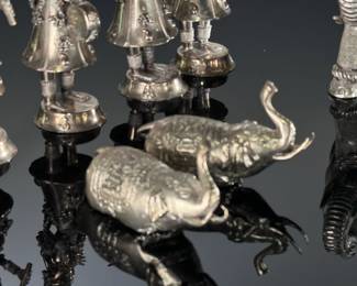 12pc Burmese Musicians  and Elephant Figures	Elephant: 5x3.5x7in	113099
