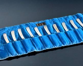 11 pc Sterling Silver Yates Brothers Sheffield Butter Spreader Knife Set Knives	6.75in Long	124121