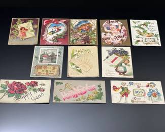 Lot of 11 Antique 1900s New Year Postcards	Approx: 5.5x3.5	119016
