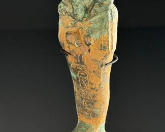 Ancient Egyptian Faience Shabti Mummy Figure Statue	6.6x2x1.65in	124115
