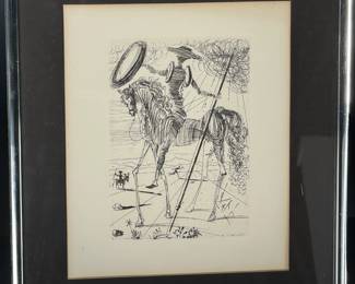 Don Quixote Salvador Dali Etching Collectors Guild Original Print	Frame:14.25x11.25in	119045
