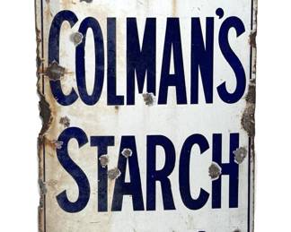 Insisted Upon Having Colman's Starch Porcelain Sign Advertising Enamel	36x24in  Gauge: 3mm	124047
