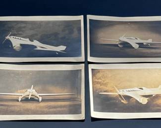 Lot of 4 Vintage Aeronautical Engineering co Prototype Plane Model photos	9.875x8.875in	124105
