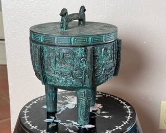 Mid-Century James Mont-Style Ice Bucket	12in H x 9in Diameter	113091
