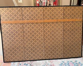 Antique Japanese Showa 4-Panel BYOBU Silk Hand Painted Screen	46x69in	113053