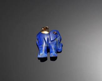 14k Gold & Lapis Asian Elephant Pendant 14kt Gold	28x18.5x5mm	113112
