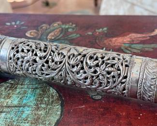 Judaica Silver Megillah Scroll Case	11.5in Long	113024
