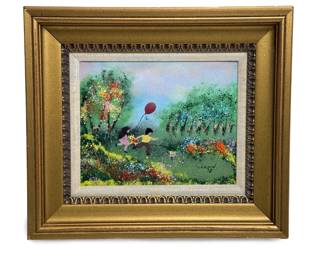 1978 Louis Cardin Enamel on Copper Painting Boy & Girl with Balloon Art Collectors Guild	Frame: 13.75x15.5x2in	119011
