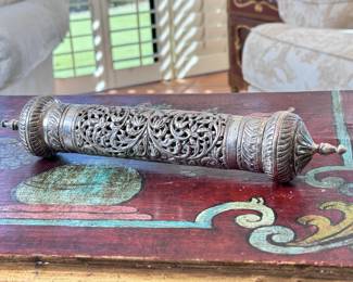 Judaica Silver Megillah Scroll Case	11.5in Long	113024
