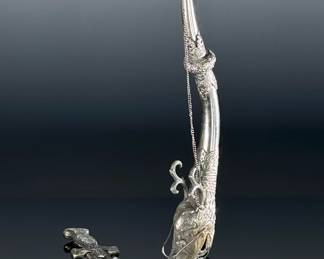 2pc Tibetan Reliquary Dragon Trumpet & Knife	Horn: 19in Long	113101
