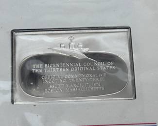 Sterling Silver 1st Edition Bicentennial Ingot Proof Set 70 Piece Complete 13 Original States Franklin Mint	4x10.5x17.5in	119041
