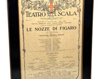 1981 Original Scala Theater Framed Poster Milan Italy Wolfgang Amadeus Mozart the Marriage of Figaro Teatro Alla Scala	Frame: 47.375x35.5inx1.5in Artwork: 38.5x26.625in	124048