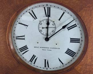 Antique SWCC Self Winding Clock Company New York Wall Clock Train/Subway Station Clock	21x21x6.5in	124061