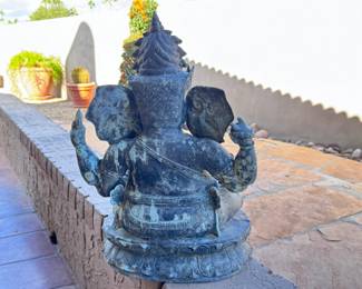 Antique Metal Ganesha Statue	24in H	113089