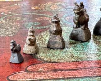 6pc Antique Bronze Beast Opium Weights From Burma	Largest: 3in H	113033