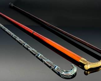 Lot of 3 Vintage Walking Sticks	38in Long	124136
